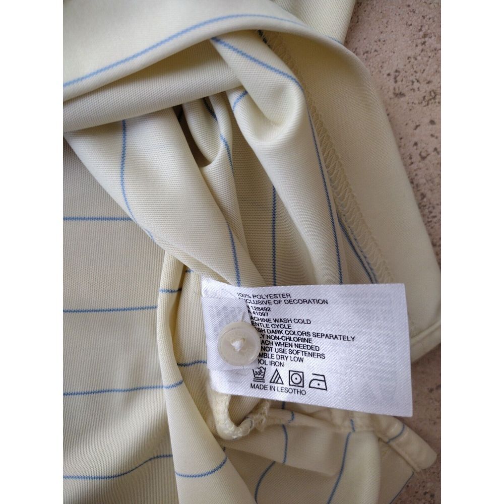 Greg Norman Polo Shirt Mens Medium Yellow  Striped Short Sleeve‎ Play Dry ML75 - Picture 6 of 9